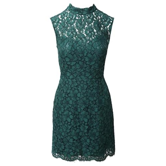 Emerald green lace dress sandro paris - Picture 1 of 5